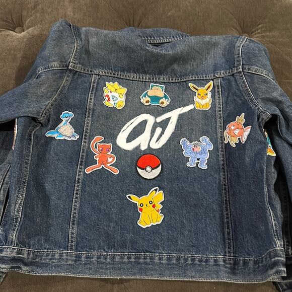 Pokémon patch jean jacket “AJ” NWOT size 10/12 - Picture 1 of 2